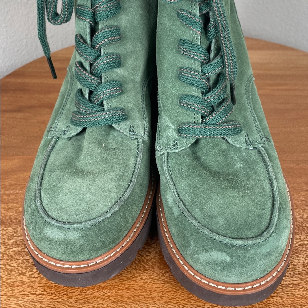 Women’s Naturalizer Dara Lug Sole Booties Green Suede Lace Up Size 7 - Picture 15 of 15